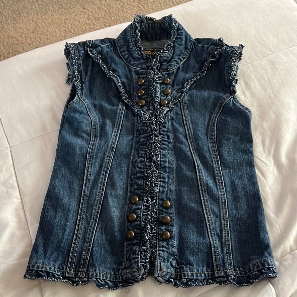 Star jeans denim vest Girls Size large